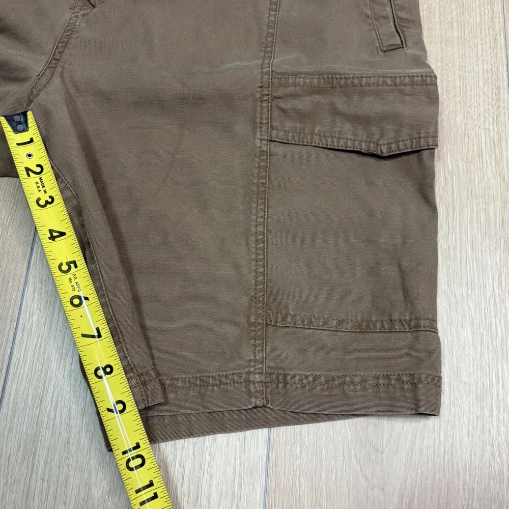 Tommy Bahama Mens Brown Cargo Shorts Size 36 Cotton Tencel Stretch Marlin Logo
